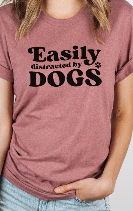 Easily Distracted By Dogs Paw PLUS Graphic Tee