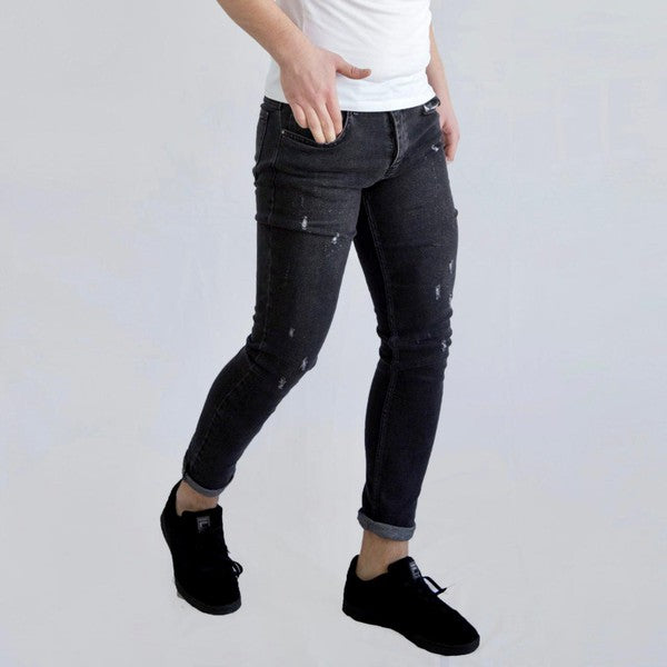 Men Slim Fit Jeans Grey