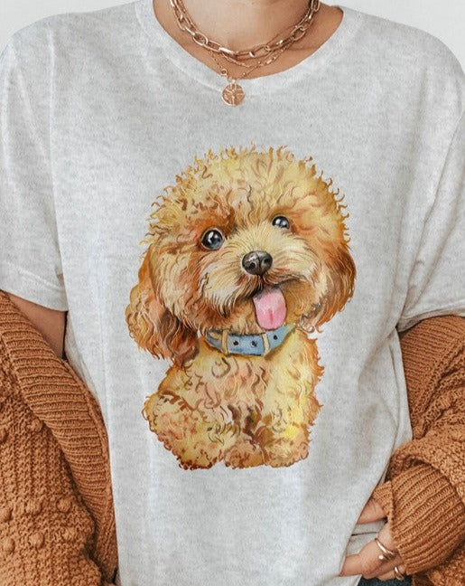 Dog Watercolor Cute Puppy Graphic Tee