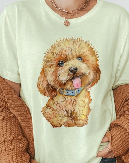 Dog Watercolor Cute Puppy Graphic Tee