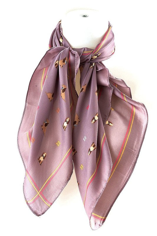 Doggy Real Silky Feel Square Scarf