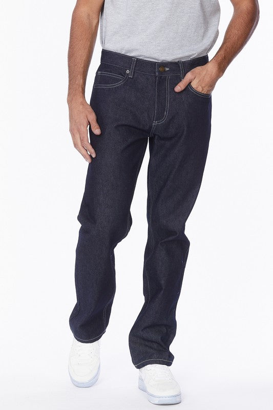 Men's Straight Loose Fit Denim Jeans