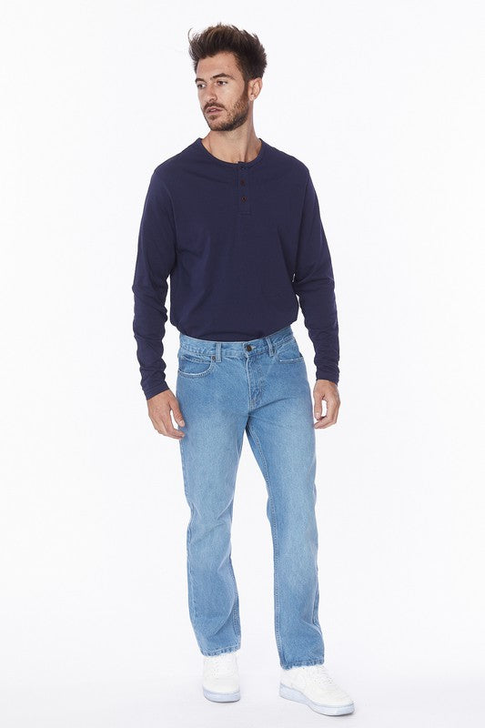 Men's Straight Loose Fit Denim Jeans