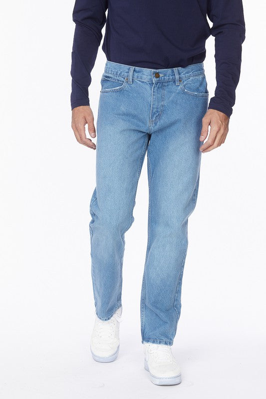 Men's Straight Loose Fit Denim Jeans