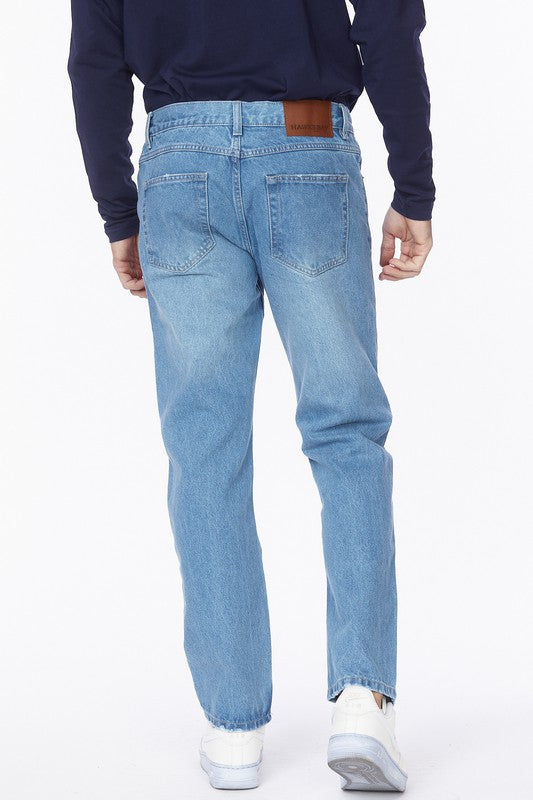 Men's Straight Loose Fit Denim Jeans