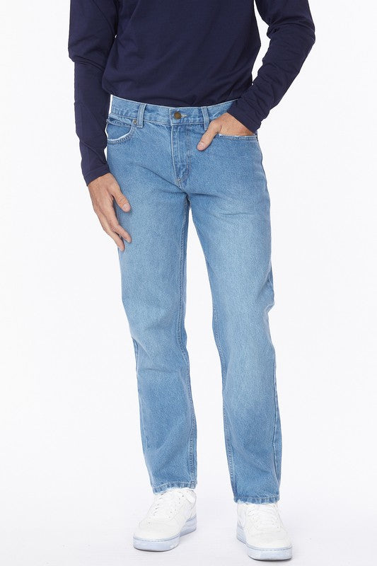 Men's Straight Loose Fit Denim Jeans