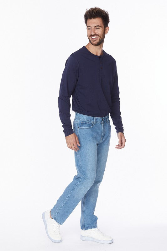 Men's Straight Loose Fit Denim Jeans