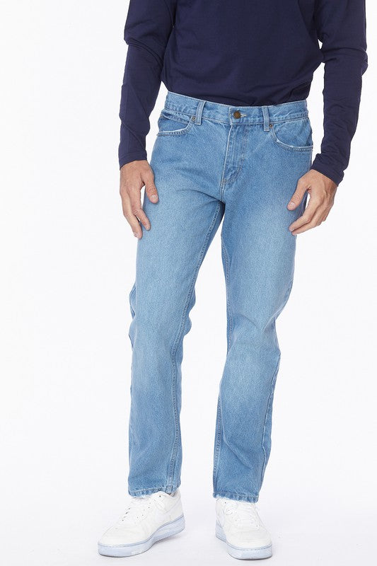 Men's Straight Loose Fit Denim Jeans