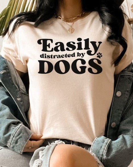 Easily Distracted By Dogs Paw PLUS Graphic Tee