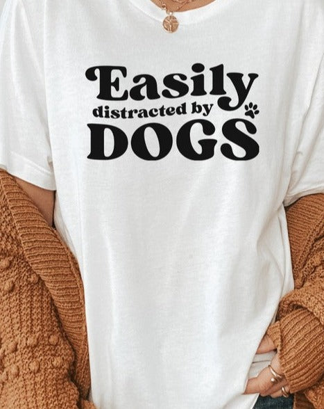 Easily Distracted By Dogs Paw PLUS Graphic Tee