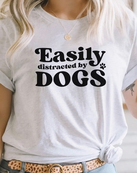 Easily Distracted By Dogs Paw PLUS Graphic Tee