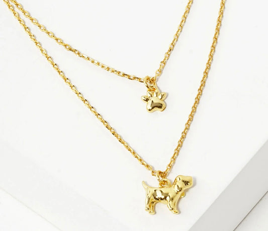 Puppy’s Love Necklace yellow gold