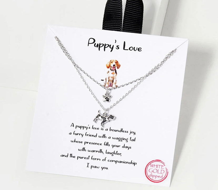 Puppy’s Love Necklace White gold