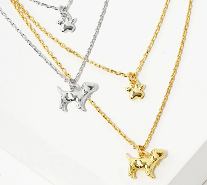 Puppy’s Love Necklace yellow gold