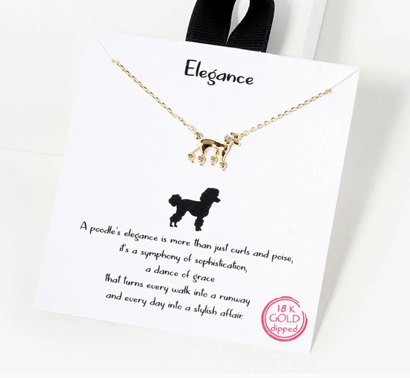 Yellow Gold Poodle Necklace