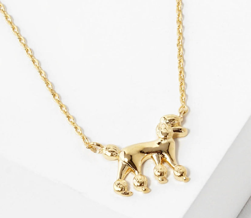 Yellow Gold Poodle Necklace