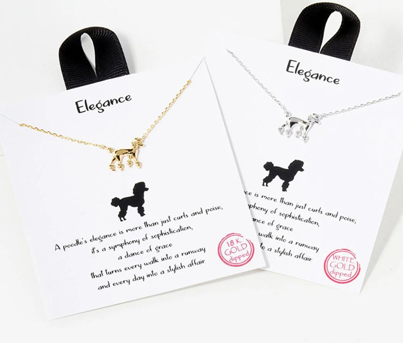 Yellow Gold Poodle Necklace