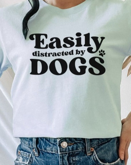 Easily Distracted By Dogs Paw PLUS Graphic Tee