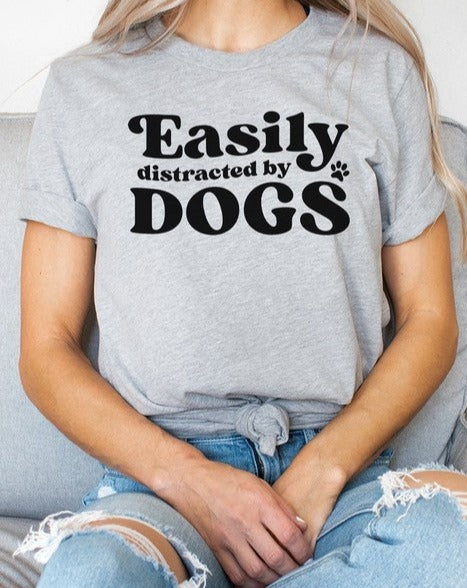 Easily Distracted By Dogs Paw PLUS Graphic Tee