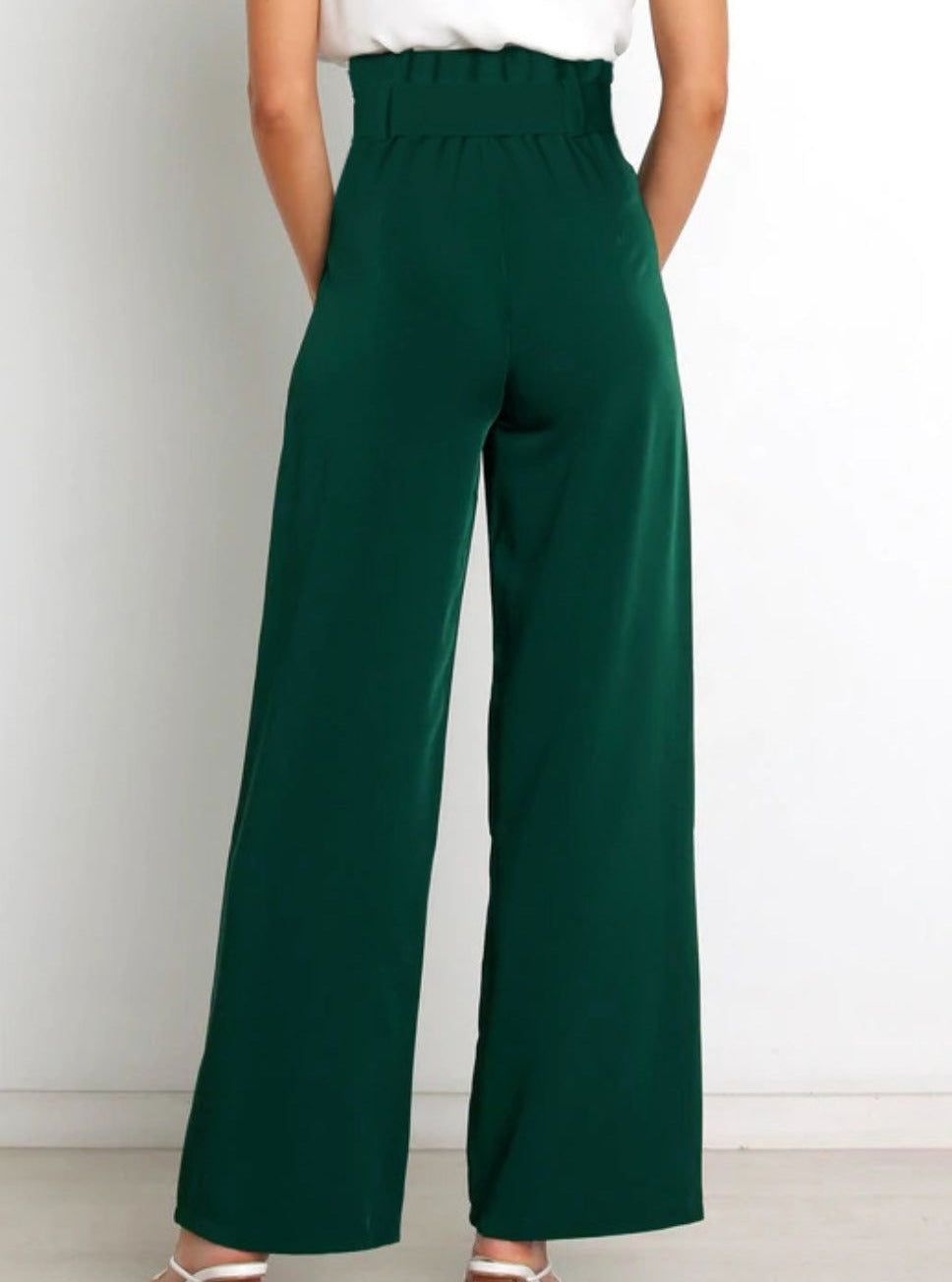 Tie Front Paperbag Wide Leg Pants