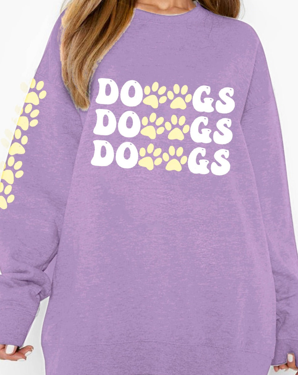 Simply Love Simply Love Full Size Round Neck Dropped Shoulder DOGS Graphic Sweatshirt